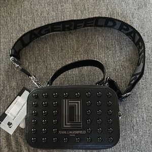 Karl Lagerfeld Black Studded Crossbody Bag